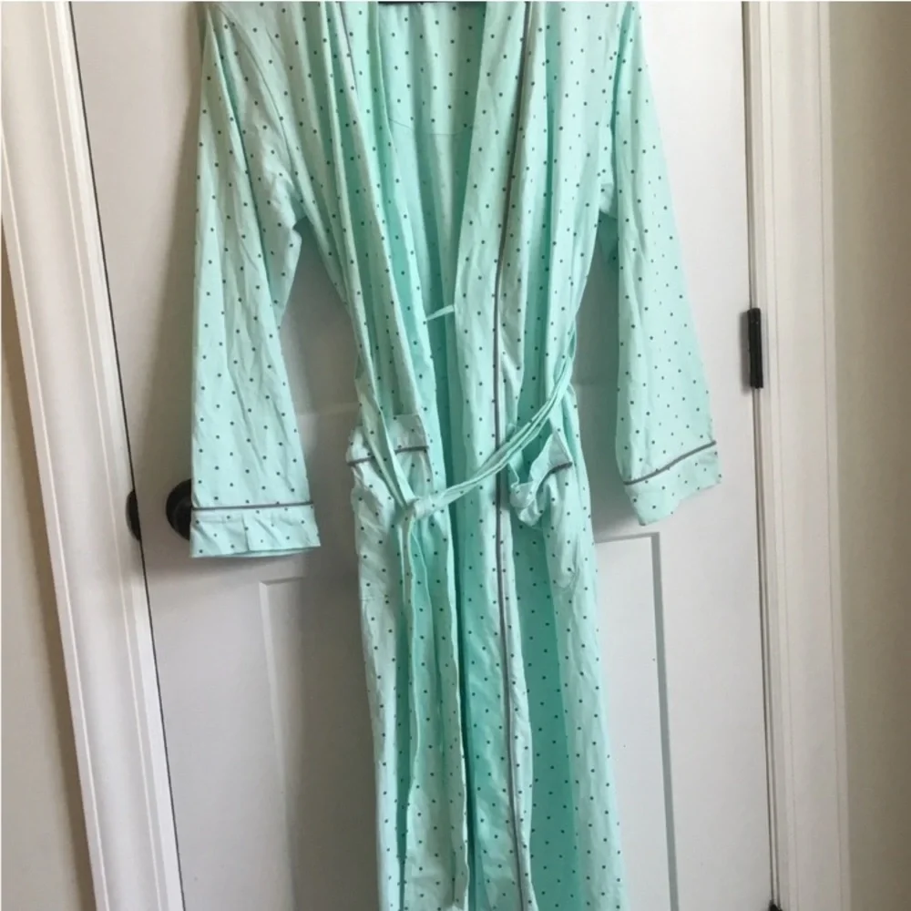 Mint Polka Dot Women's Robe Size XS Pajamagram